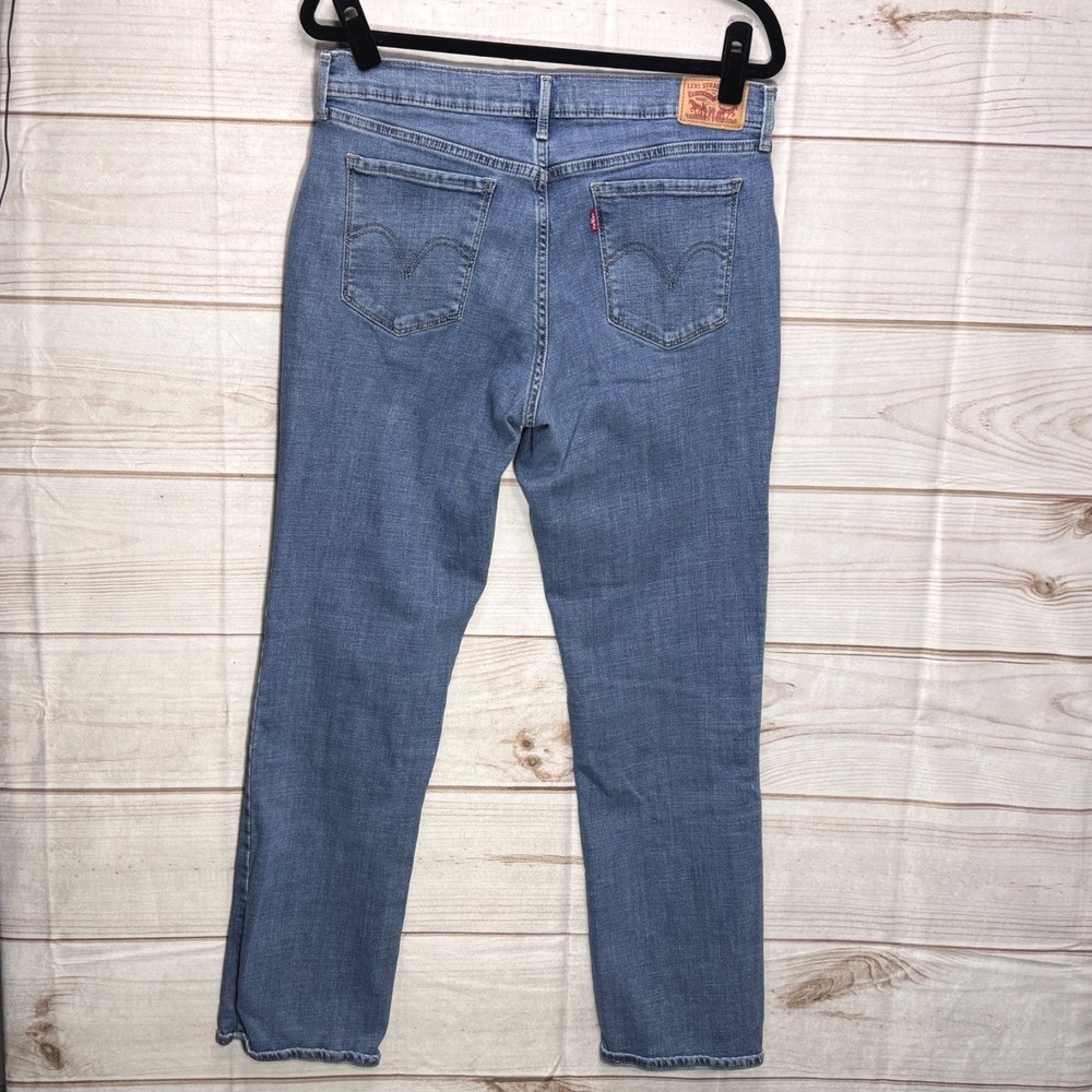Levis 505 Straight Leg Jeans Medium Wash Blue Denim Womens Size 32 - Picture 2 of 10